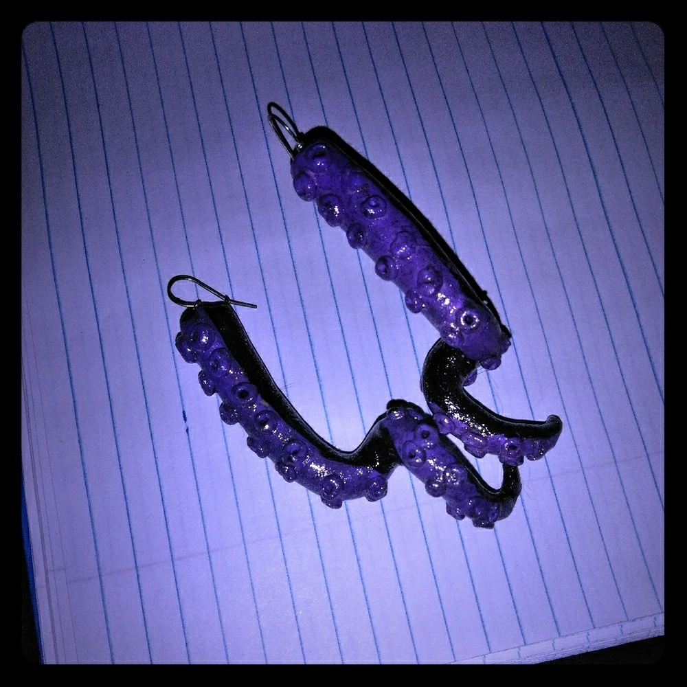 Handmade tentacle earrings